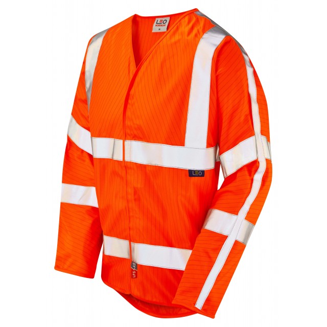 LEO Meshaw Orange FR/AS Hi vis vest Long Sleeve