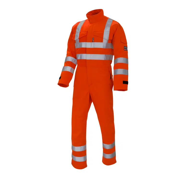 Mens Progarm Orange Hi vis Arc Flash Coveralls