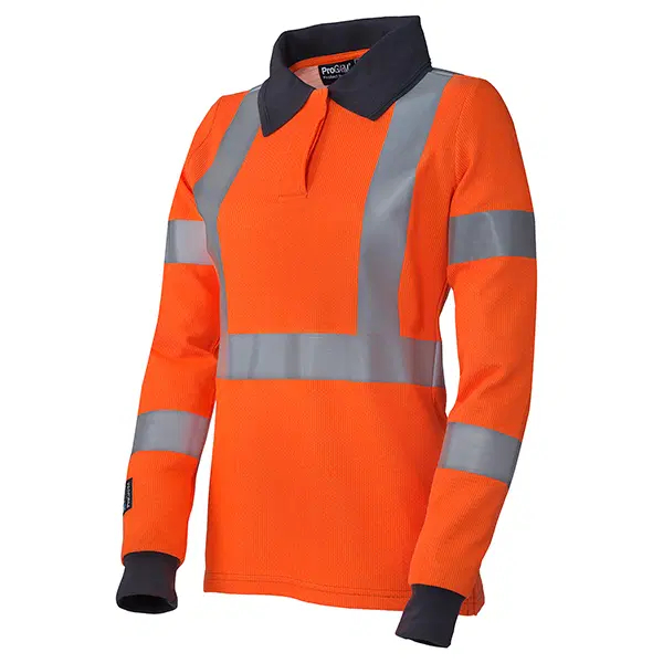 Ladies Progarm Orange Hi vis Arc Flash Polo Shirt