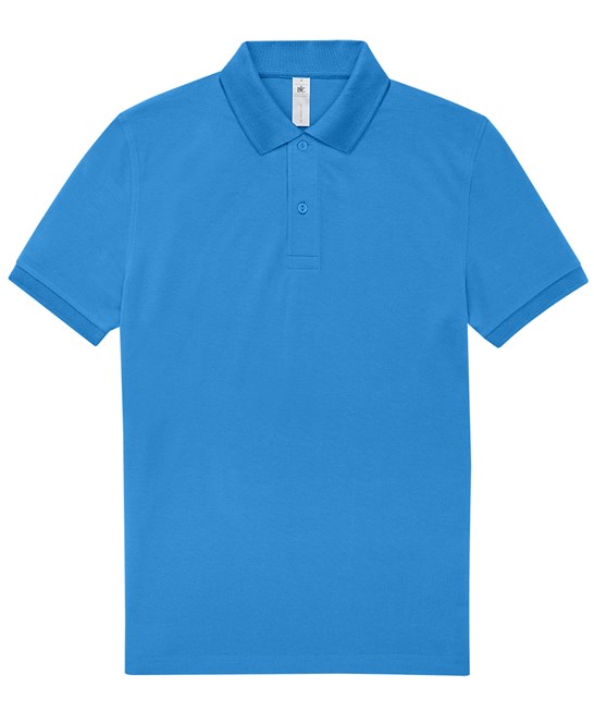 B & C  Lake Blue 100% Ringspun Cotton Polo Shirt